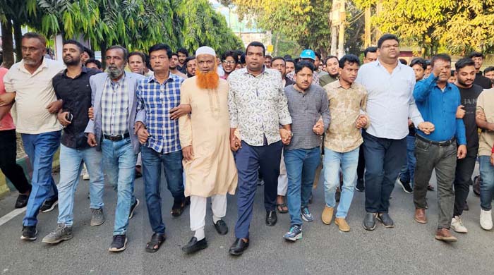 রাজবাড়ীতে বিএনপি ও অঙ্গ সংগঠনের উদ্যোগে মিছিল